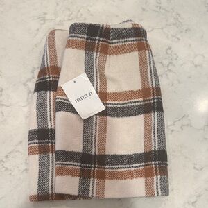 Forever 21 Checkered Skirt in Black, Brown, and Cream